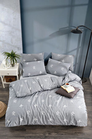 Tabu Home Ranforce Zen Huzuru Gri Çift Kişilik Nevresim Takımı