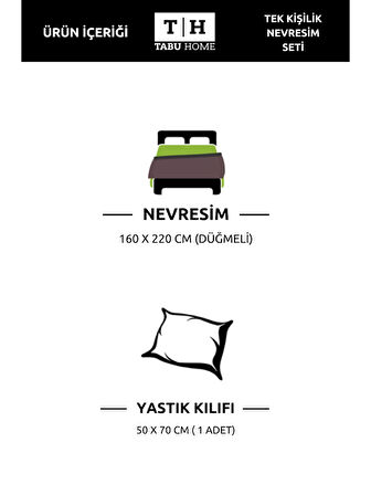   Tabu Home Ranforce Bordo Tek Kişilik Nevresim Seti