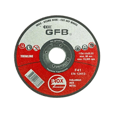 Gfb 2350 İnox  Kesici Taş 125 x 1 x 22.23 mm - 50 Adet