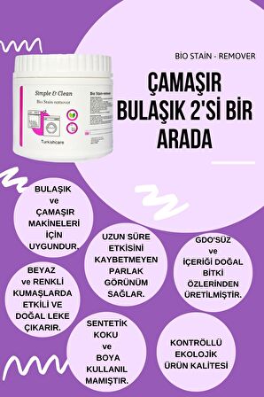 Organik Bio Çamaşır ve Bulaşık Leke Çıkarıcı Toz 500 gr