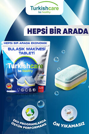 Hepsi Bir Arada 40 Yıkama Bulaşık Deterjanı Premium Tablet + Ağır Kir Yağ Sökücü Sprey 500 Ml