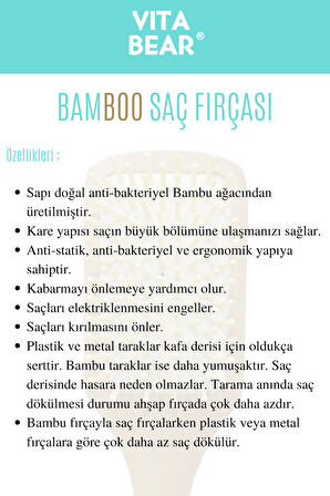 Vita Bear Bamboo Saç Fırçası