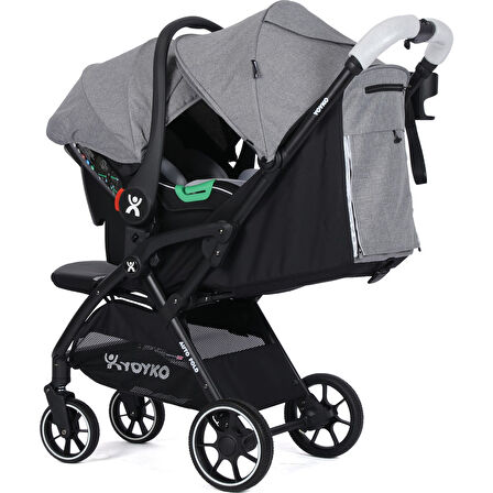 Wow Kabin Boy Tek Elle Kolay Katlanır Travel Bebek Arabası Autofold Grey Black