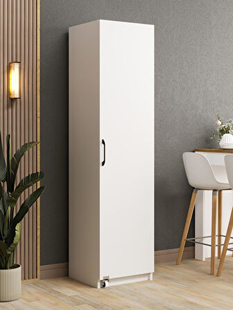 Kuzeylife Novensa Çok Amaçlı Erzak-Kiler Dolabı Tek Kapaklı Beyaz