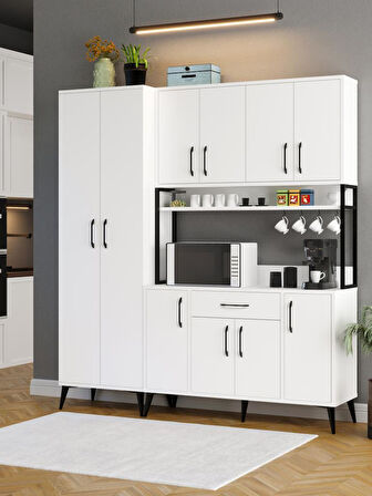 Kuzeylife Spezia Kahve Köşesi Çok Amaçlı Erzak Kiler Dolabı