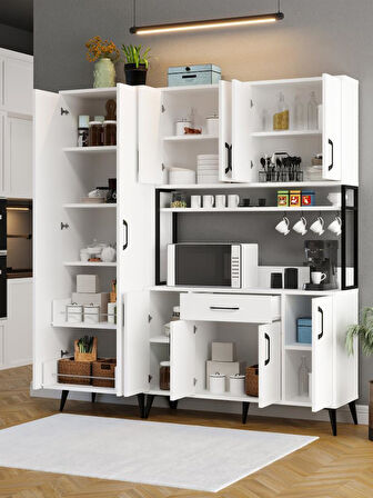 Kuzeylife Spezia Kahve Köşesi Çok Amaçlı Erzak Kiler Dolabı