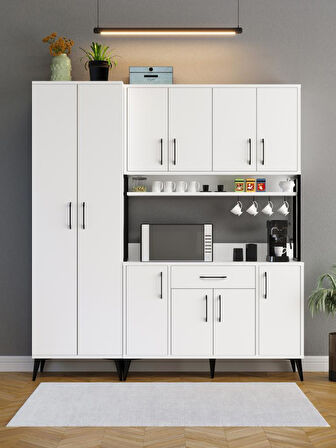 Kuzeylife Spezia Kahve Köşesi Çok Amaçlı Erzak Kiler Dolabı