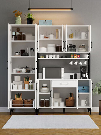 Kuzeylife Spezia Kahve Köşesi Çok Amaçlı Erzak Kiler Dolabı