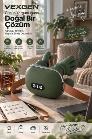 Vexgen Şarjlı El Yoğurma Hissiyatlı Boyun Omuz ve Sırt Masaj Aleti