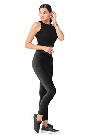 Füme Fitilli Kadife Tayt