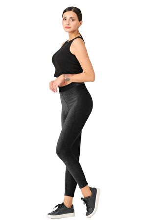 Füme Fitilli Kadife Tayt