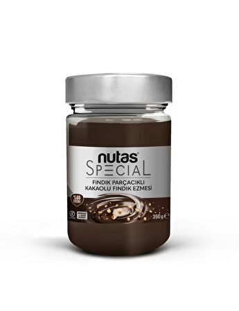 Nutas Special Fındık Parçacıklı Kakaolu Fındık Ezmesi - %60 FINDIK - 350g Cam Kavanoz