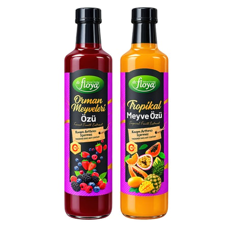 Dr. Floya Meyve Özü 650 gr Tropikal ve Orman Meyveleri 2 li Set