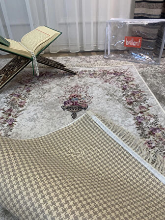 Çiçekli Saçaklı  Seccade (Lateks Taban) 75x125 Ebat