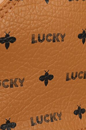 Lucky Bees Desenli Kadın Orta Boy Sırt Çantası