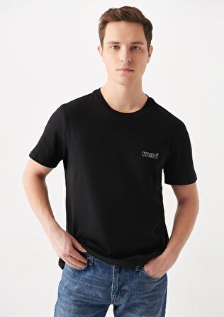 Mavi Logo Baskılı Siyah Basic Tişört 0610360-900