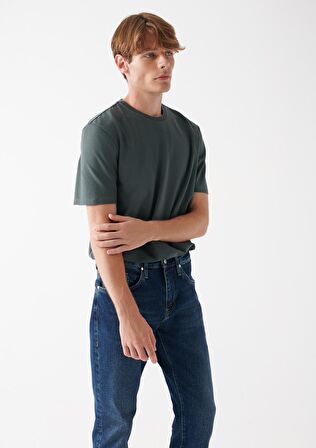 Mavi Bisiklet Yaka Yeşil Basic Tişört 0610252-71598