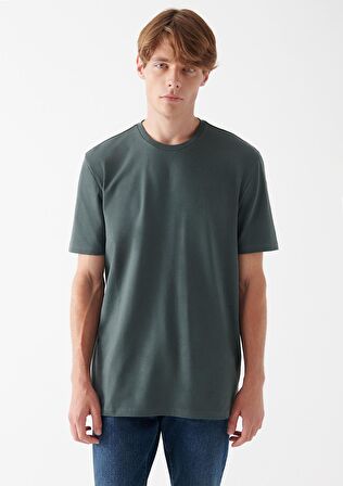 Mavi Bisiklet Yaka Yeşil Basic Tişört 0610252-71598