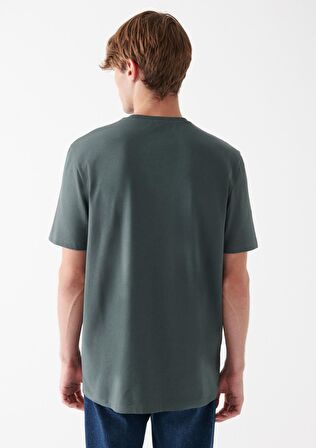 Mavi Bisiklet Yaka Yeşil Basic Tişört 0610252-71598