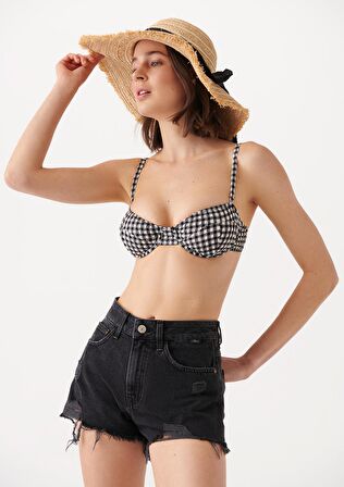 Mavi Rosie Duman Gri Yırtıklı 90s Jean Şort 1447481224