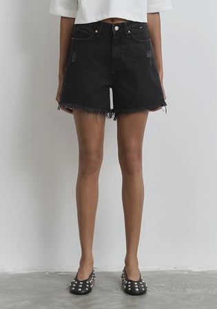 Millie 90lar Antrasit Jean Şort 1458981230