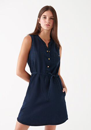 Mavi Suzy Mürekkep Rengi Gold Denim Elbise 130317-81270