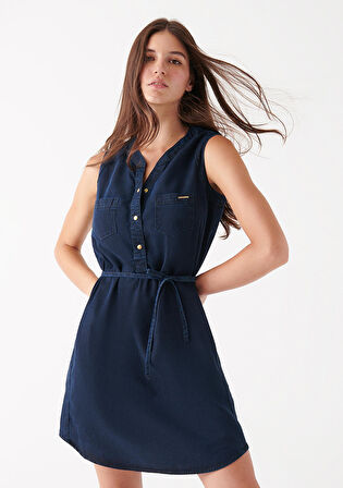 Mavi Suzy Mürekkep Rengi Gold Denim Elbise 130317-81270