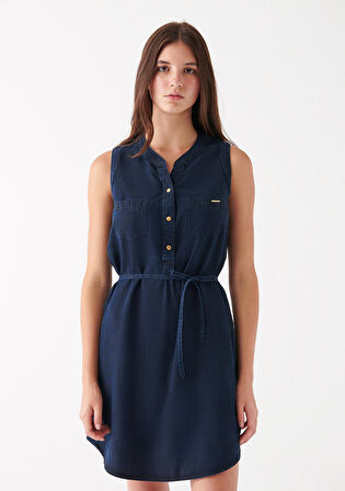 Mavi Suzy Mürekkep Rengi Gold Denim Elbise 130317-81270