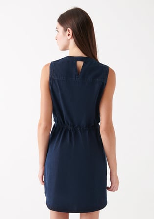 Mavi Suzy Mürekkep Rengi Gold Denim Elbise 130317-81270