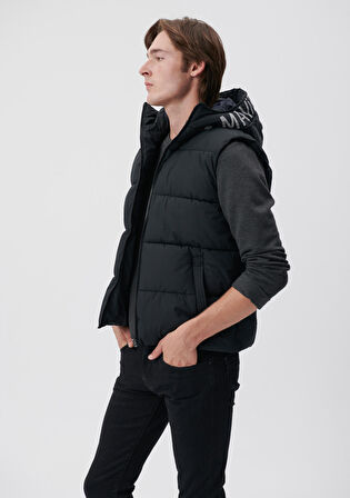 Mavi Kapüşonlu Gri Yelek 0110089-80022