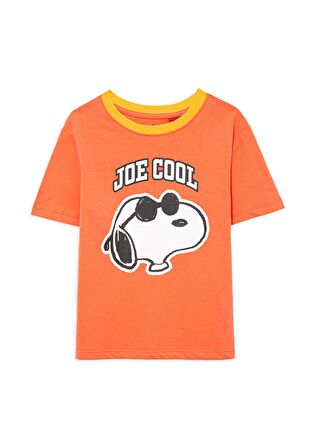 Mavi Snoopy Baskılı Turuncu Tişört 7610022-71435