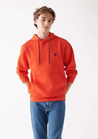 Mavi Kapüşonlu Kırmızı Sweatshirt 065809-70481