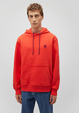Mavi Logo Nakışlı Kapüşonlu Kırmızı Sweatshirt 065809-70481
