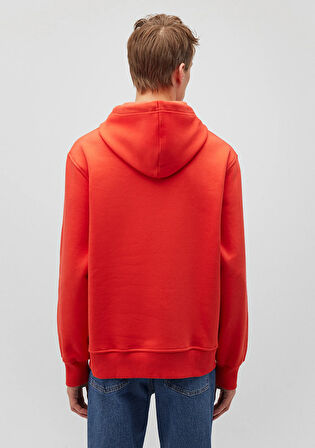 Mavi Logo Nakışlı Kapüşonlu Kırmızı Sweatshirt 065809-70481
