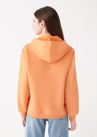 Mavi Kapüşonlu Turuncu Basic Sweatshirt 167299-71417