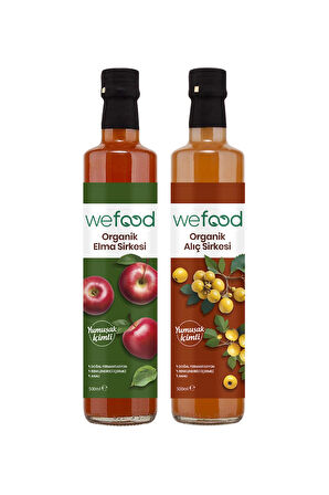 Wefood Organik Alıç Sirkesi 500 ml + Wefood Organik Elma Sirkesi 500 ml