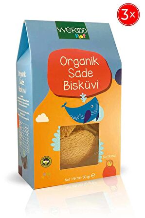 Kids Organik Sade Bisküvi 50 Gr (tereyağlı) 3'lü