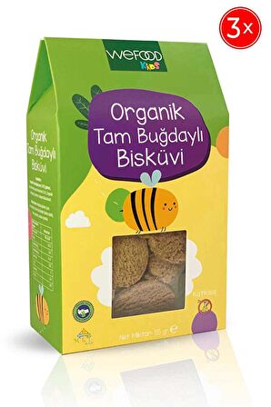 Kids Organik Tam Buğdaylı Bisküvi 55 Gr 3'lü