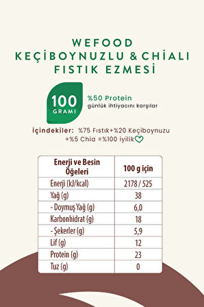 Keçiboynuzlu & Chialı Fıstık Ezmesi 300 g