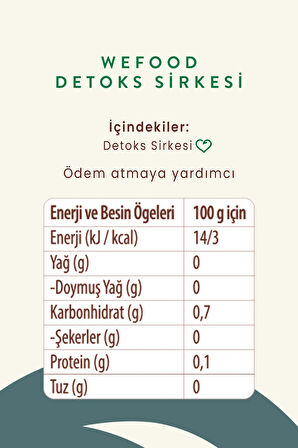 Detoks Sirkesi 250 ml (Doğal Fermantasyon)