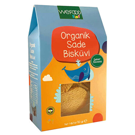Wefood Kids Organik Sade Bisküvi 50 gr (Tereyağlı) 5'li