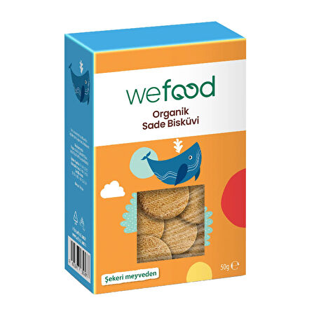 Wefood Kids Organik Sade Bisküvi 50 gr (Tereyağlı) 5'li