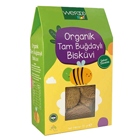 Wefood Kids Organik Tam Buğdaylı Bisküvi 55 gr 5'li