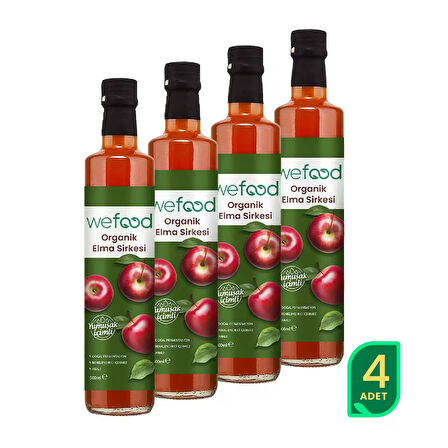 Wefood Organik Elma Sirkesi 500 ml 4'lü