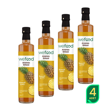 Wefood Ananas Sirkesi 500 ml 4'lü
