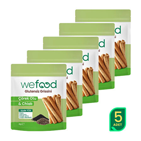 Wefood Glutensiz Grissini Çörekotu & Chia 40 g 5'li