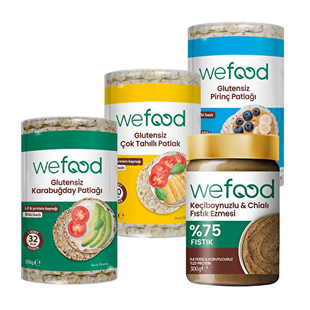 Wefood Keçiboynuzlu & Chialı Fıstık Ezmesi 300 g + Wefood Patlak Deneme Paketi