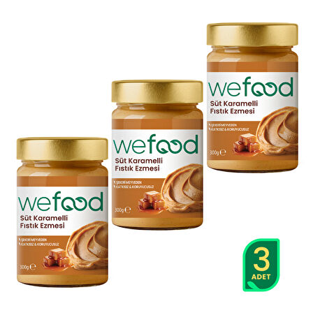 Wefood Süt Karamelli Fıstık Ezmesi 300 gr 3'lü
