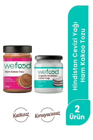 Wefood  Organik Hindistan Cevizi Yağı 150  ml + Wefood Ham Kakao Tozu 140 gr