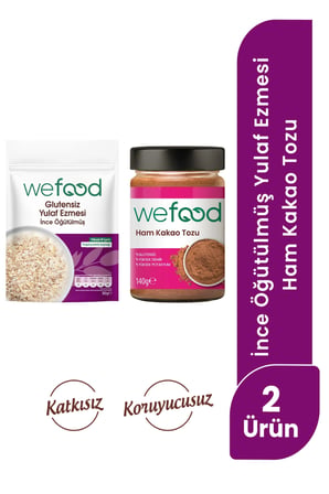 Wefood Ham Kakao Tozu 140 gr+ Wefood Glutensiz İnce Öğütülmüş Yulaf Ezmesi 300 gr